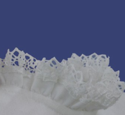 Deisis collection, Paradise gowns detailphoto from hand embroidered collar and border lace.